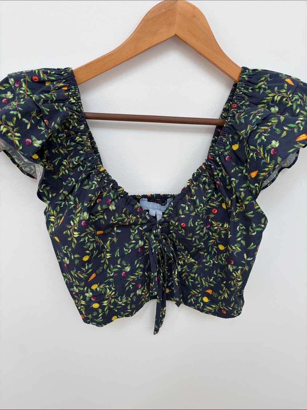 Hill House Crop Top in Navy Print S